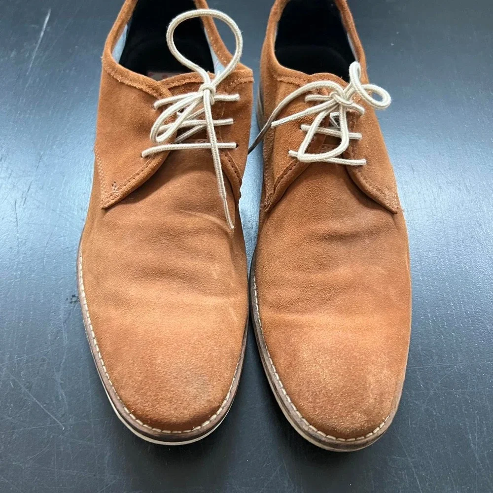 Playboy Suede Derby Shoes Brown Lace Up Casual Made in Portugal Size 43 / 10